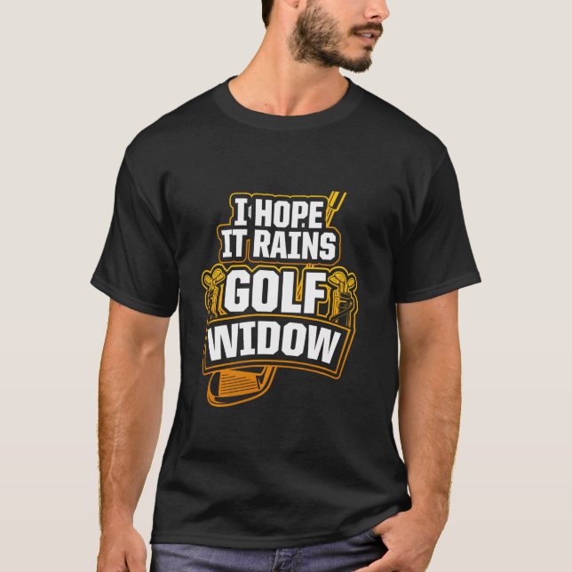 T-shirt Golf Widow Femme Pluie Golfer Funny Golf (Devant)
