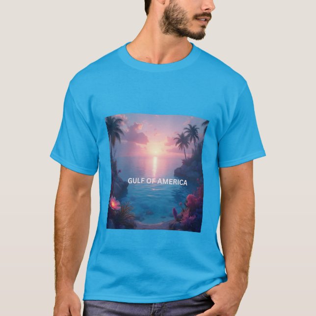 T-shirt Golfe d'Amérique avec coucher de soleil (Devant)