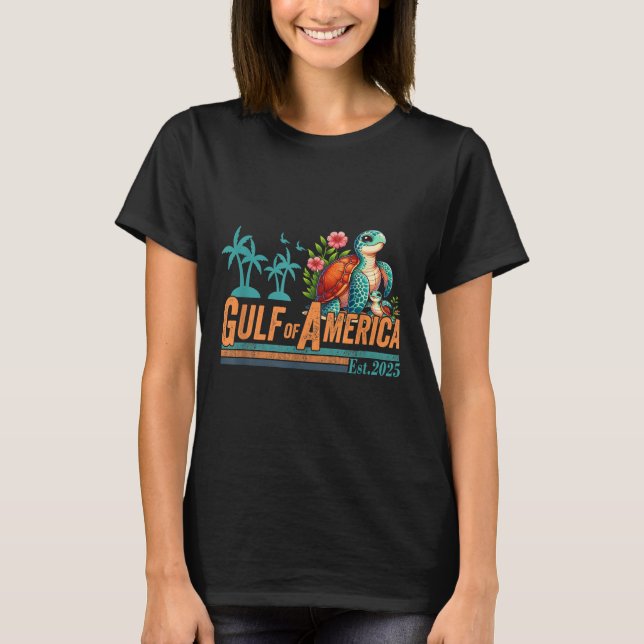 T-shirt Golfe De Usa Amérique Est 2025 Tortue Golfe Mexiqu (Devant)