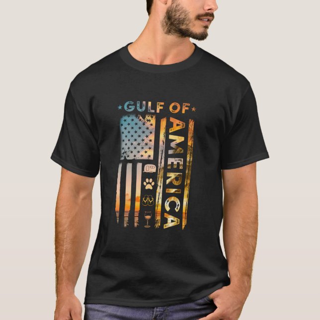 T-shirt Golfe des États-Unis Amérique Drapeau Été Plage Ca (Devant)
