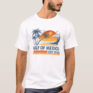 T-shirt Golfe Du Mexique Est 1550 Plage Vintage Rétro Mexi