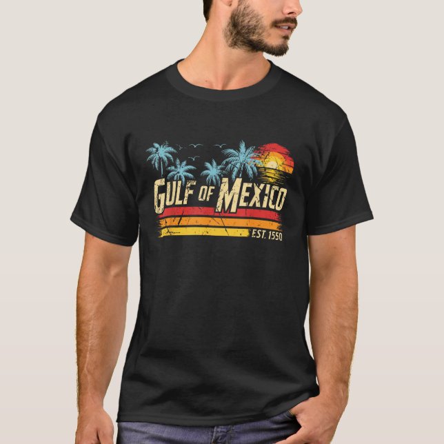 T-shirt Golfe du Mexique Palmiers Vacances d'été  (Devant)