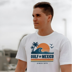 T-shirt Golfe du Mexique Rétro depuis 1672 Blanc