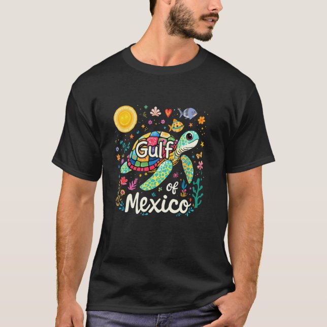 T-shirt Golfe du Mexique Tee I Conception de Tortue Mexica (Devant)