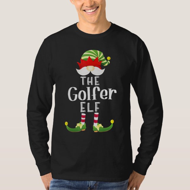 T-shirt Golfer Elf Group Christmas Pajama Party (Devant)