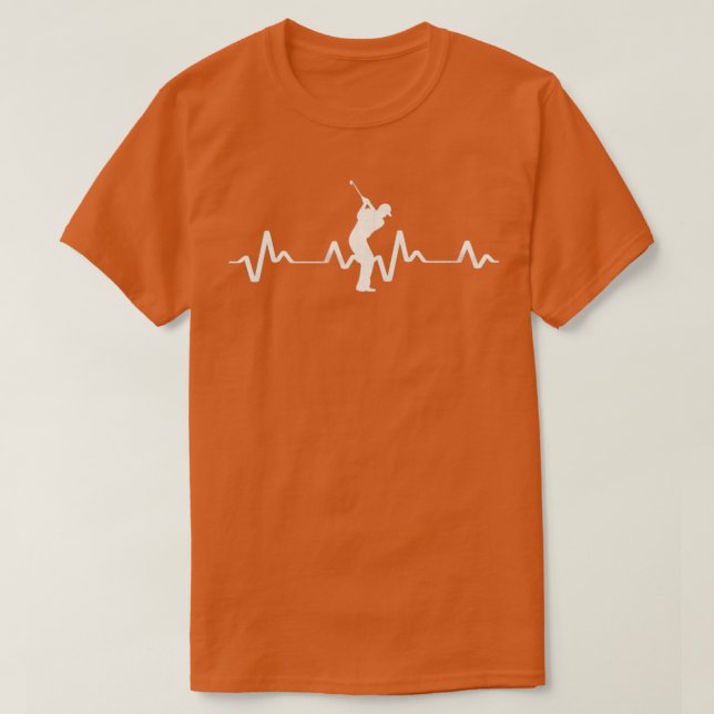 T-shirt Golfer Golf Heartbeat Frequence EKG Idée cadeau (Design devant)