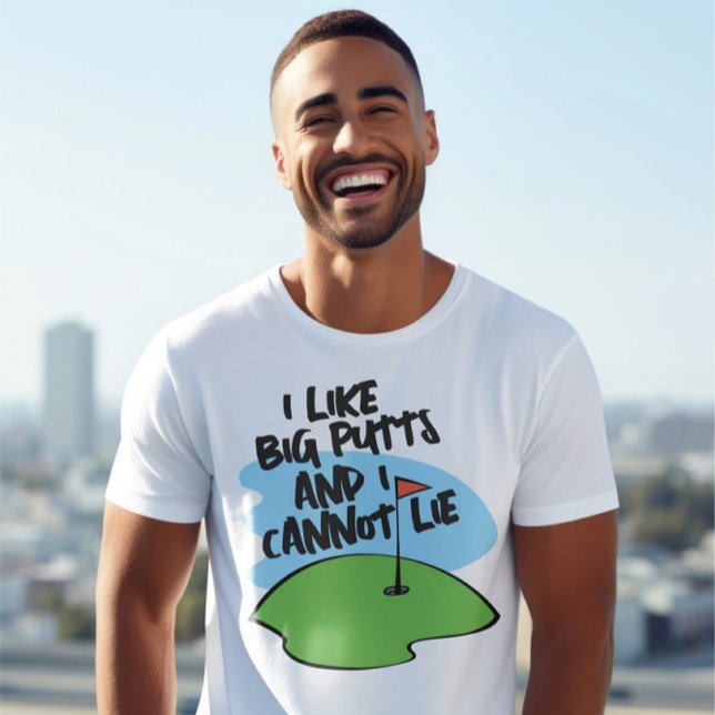 T-shirt Golfer J'Aime Les Grosses Puttes Et Je Ne Peux Pas (Golfer I Like Big Putts And I Cannot Lie T-Shirt from Ricaso. Golfing humor. Funny Pun golf shirt)