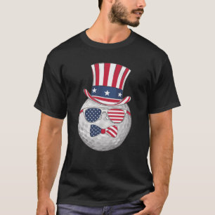 T-shirt Golfeur Amoureux de Golf Patriotique 4 Juillet Hom
