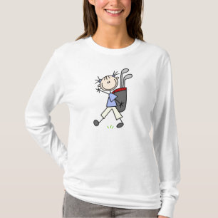 T-shirt Golfeur de fille avec le sac et clubs
