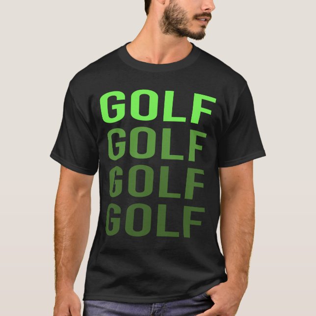 T-shirt Golfeur de golf à dégradé blanc (Devant)