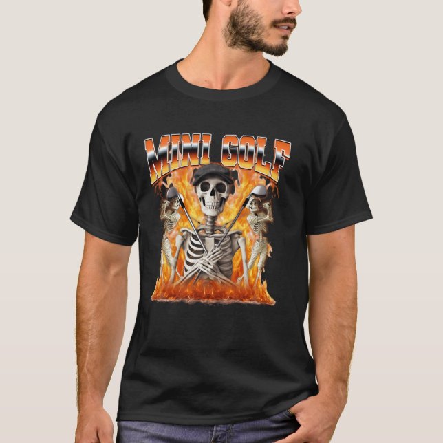T-shirt Golfeur de mini-golf squelette Bootleg 90 Styl (Devant)