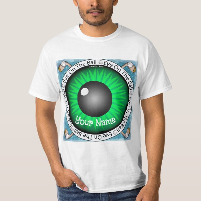 T-shirt Golfeur œil vert sur la balle  (Devant)
