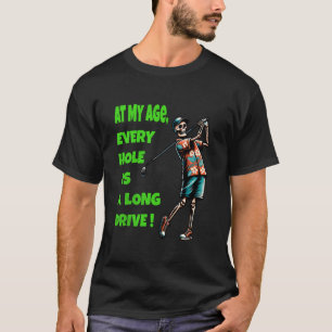 T-shirt Golfeur senior drôle squelette humour d'âge fête d