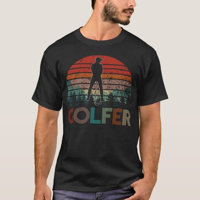 T-shirt golfeur vintage rétro (Devant)
