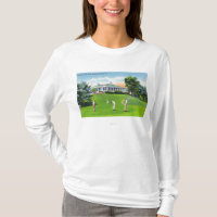 Golfeurs sur la scène de terrain de golf de