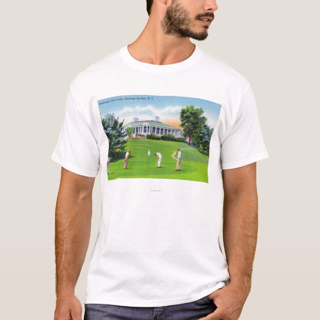 T-shirt Golfeurs sur la scène de terrain de golf de (Devant)