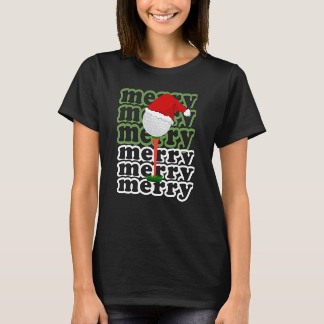 T-shirt Golfing Christmas Holiday Golf Ball (Devant)