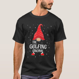 T-shirt Golfing Gnome Buffalo Plaid Matching Family Christ