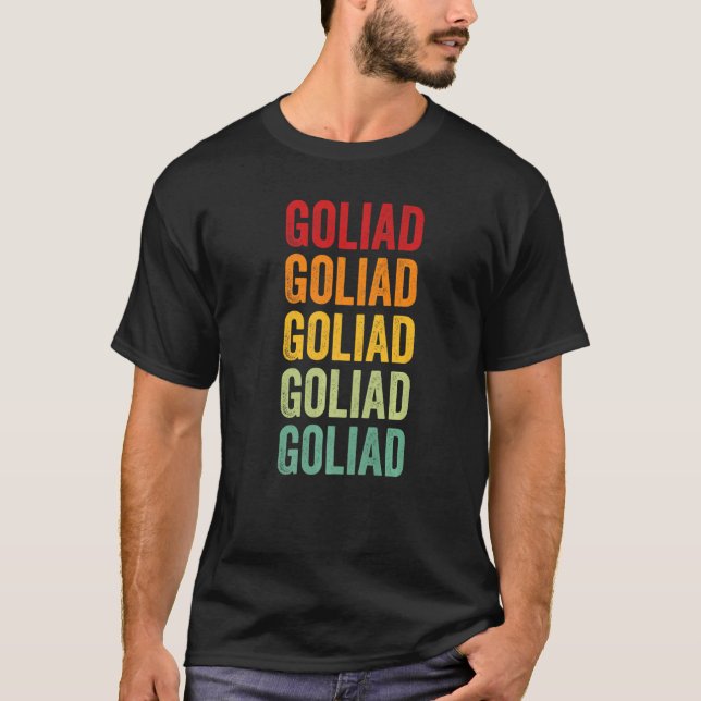 T-shirt Goliad County Texas Rainbow Text (Devant)