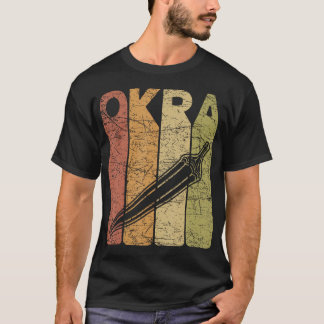 T-shirt Gombo Okra Vintage Légume Fermier Rétro Gombo