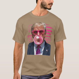 T-shirt Gomme à bulles Funny Donaldrump rose 4 juillet Ame
