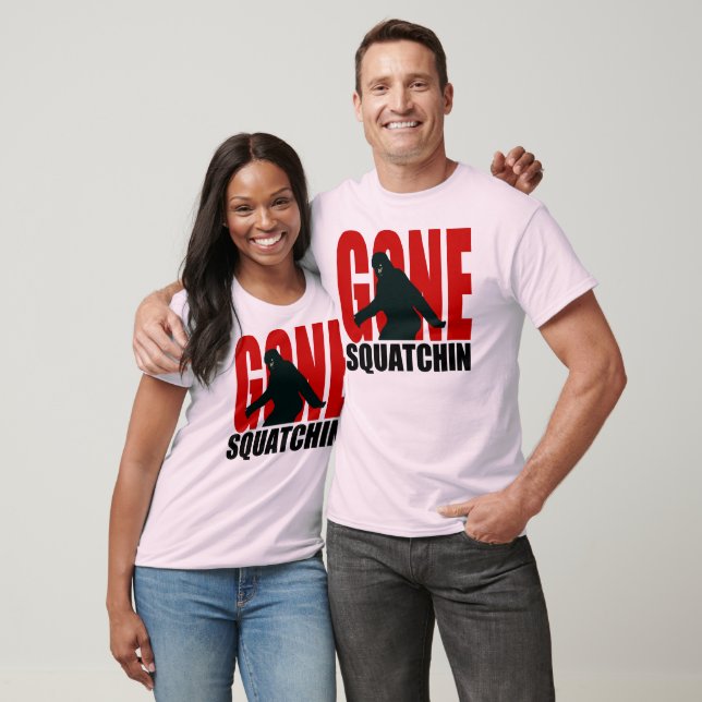 T-shirt Gone Squatchin (Red & Black) (Unisexe)