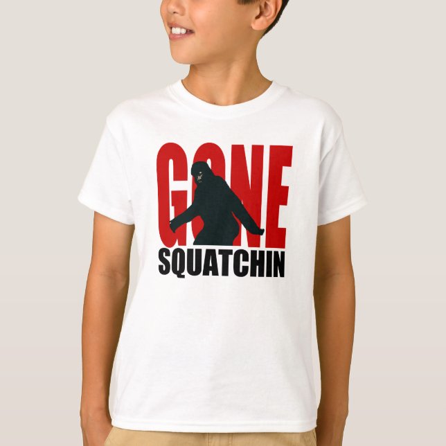 T-shirt Gone Squatchin (Red & Black) (Devant)