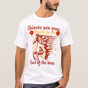 T-shirt Gong Xi fa Cai année du cheval nouvel an chinois