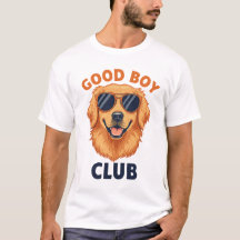 T-shirt 'Good Boy Club' avec un Golden Retriever C