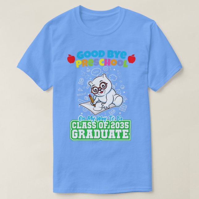 T-shirt Good Bye Préscolaire Classe De 2035 Diplômé PréK 3 (Design devant)
