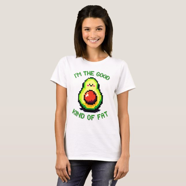 T-shirt Good Fat Avocado - Drôle Pixel Art Conception alim (Devant entier)