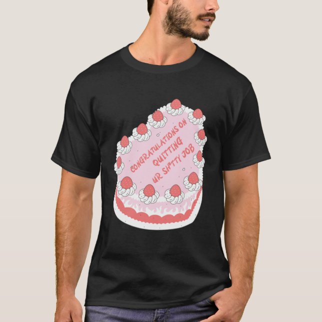 T-shirt Good Luck Cake  Idea Farewell  for Colleague Thank (Devant)