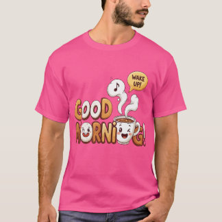 T-shirt Good Morning Cute Coffee & Bagel - Réveillez-vous