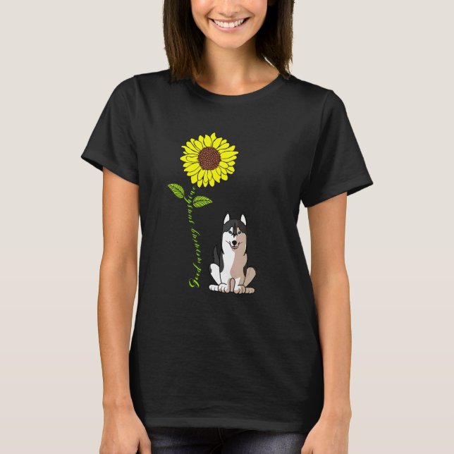 T-shirt Good Morning Sunshine Chien sibérien Husky (Devant)