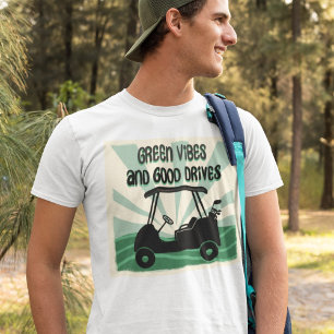 T-shirt Good Vibes et bons lecteurs Retro Golf Cart