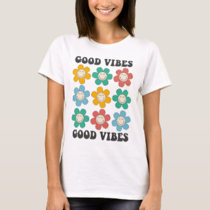 T-shirt Good Vibes Fleurs marguerites colorées