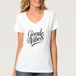 T-shirt Good Vibes - Style Calligraphie moderne