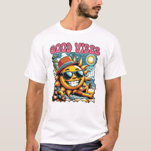 T-shirt Good Vibes - Sunshine - Été rétro