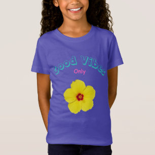 T-Shirt Good Vibes Uniquement L'Art Hibiscus Jaune