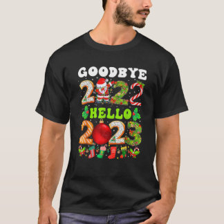 T-shirt Goodbye 2022 Hello 2023 Santa Dabbing Christmas Ne