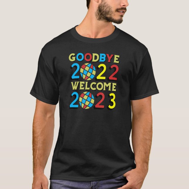 T-shirt Goodbye 2022 Welcome 2023 Disco Balls (Devant)