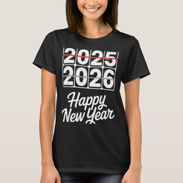 T-shirt Goodbye 2025 Hello 2026 Clock Happy New Year Party (Devant)