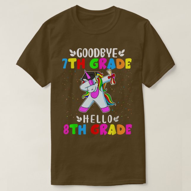 T-shirt Goodbye 7th Grade Hello 8th Grade Unicorn 2022 Gra (Design devant)