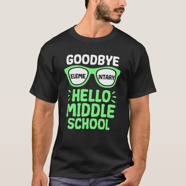 T-shirt Goodbye Élémentaire Bonjour Enseignant du collège  (Devant)