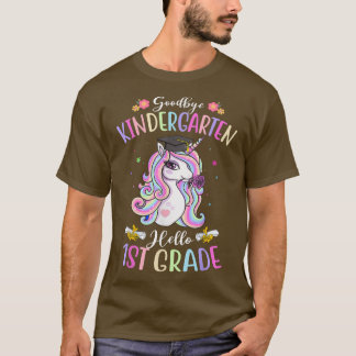 T-shirt Goodbye Kindergarten Hello 1ère année Unicorn Grad