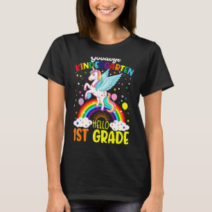 T-shirt Goodbye Kindergarten Hello 1st Grade Unicorn Girls