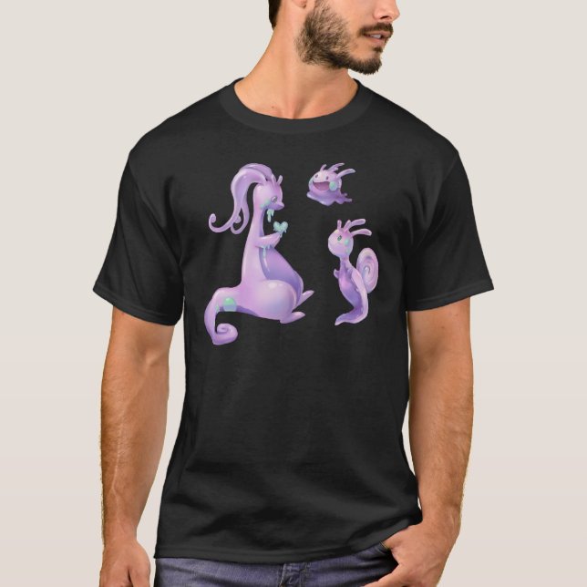 T-shirt Goodra, Sliggoo, Sticker Goomy (Devant)