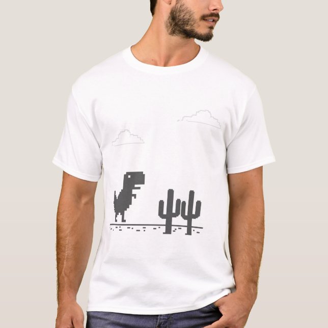 T-shirt Google Chrome dinosaur game (Devant)