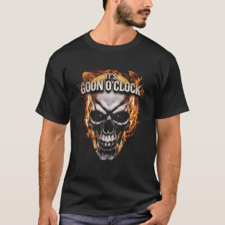 T-shirt Goon O'Clock Flames crâne Design graphique Illustr