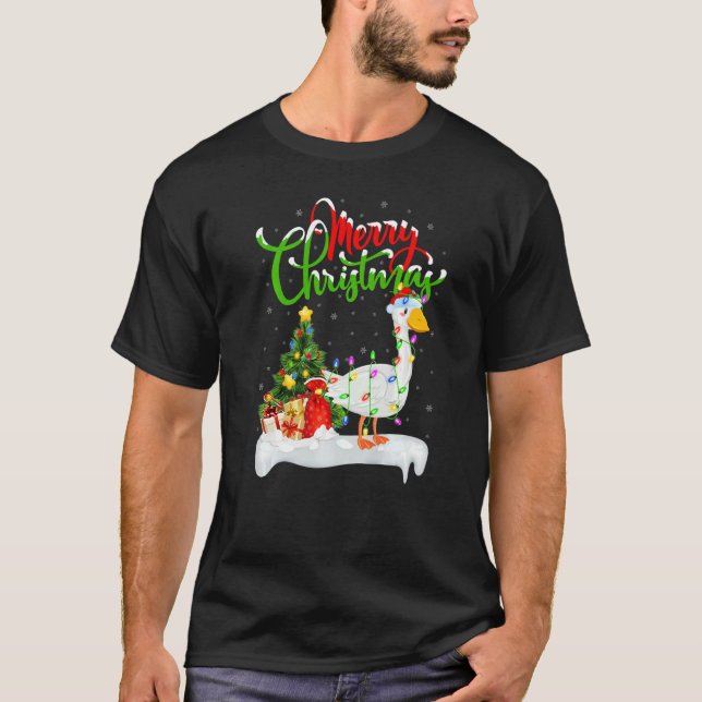 T-shirt Goose Bird  Xmas Decorations Santa Goose Christmas (Devant)